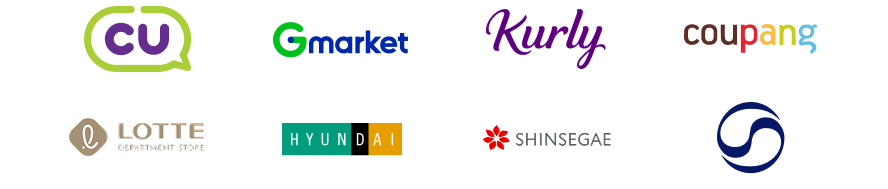 cu, Gmarket, Kurly, coupang, LOTTE, HYUNDAI, SHINSEGAE, 대한항공